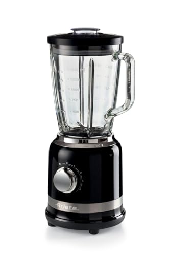 Ariete 585 Modern Black Blender - 1000 W - Glass Cup Capacity 1.5 L - 4 Speeds - 4 Blades