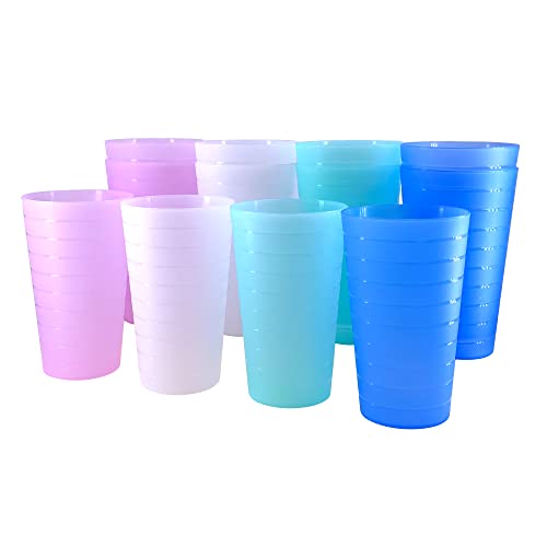 AOYITE 32 oz Plastic Cups Reusable,Unbreakable Plastic Tumblers set of 12 - BPA Free Dishwasher Safe Large Cups for Kitchen Party Camping Indoor Outdoor Use