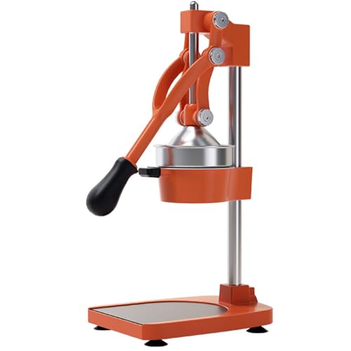 Exprimidor manual de acero inoxidable con principio de exprimido por gravedad y embudo dividido, diseño desmontable. Ideal para restaurantes, familias, bares, fruterías y cafeterías (A: Naranja).