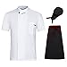 Sxxyzy. Ristorante Cucina Chef Uniforme Manica corta Giacca da cuoco Cappotto da cuoco Abbigliamento da cuoco Hotel Panetteria Pasticceria Cafe Tuta + Grembiule + Cappello