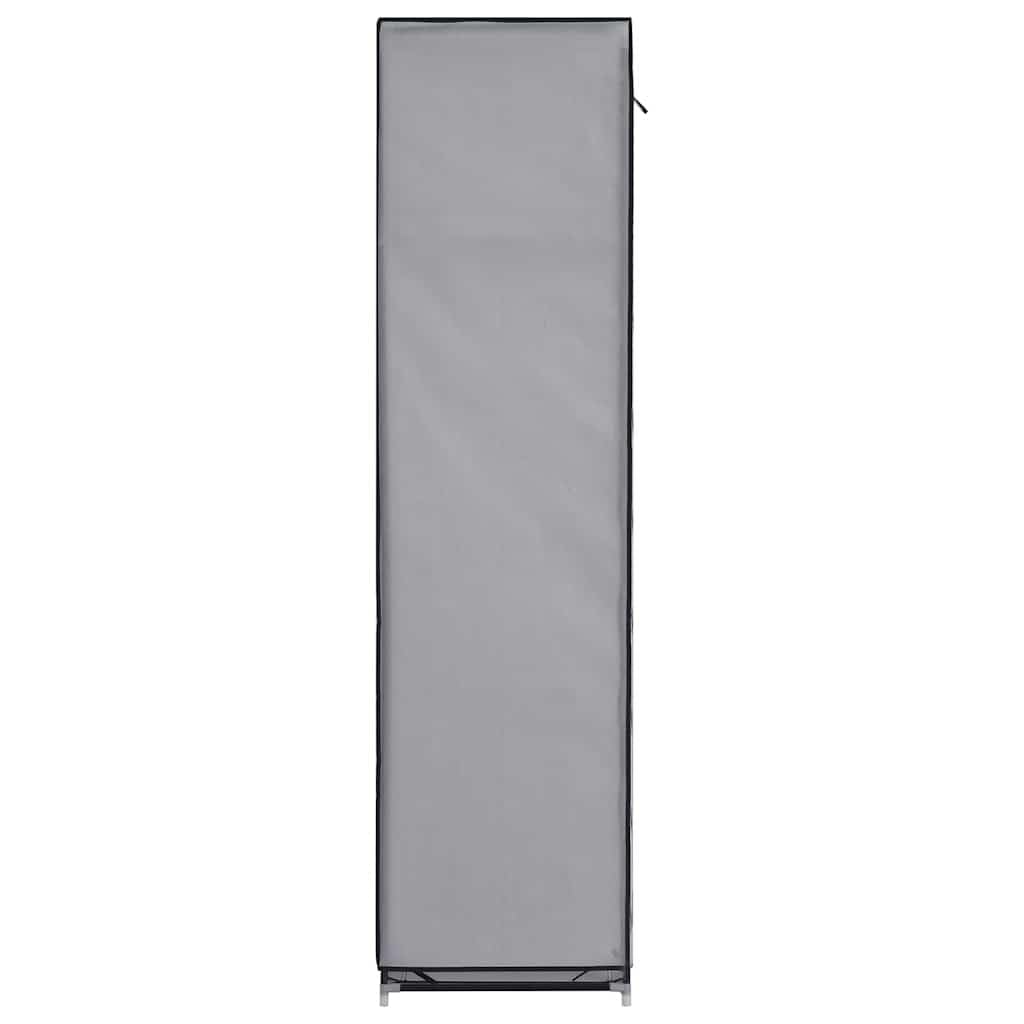 Tragbarer Textilschrank mit Regalen und Stangen, grau, 150 x 45 x 175 cm