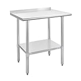 Hally Stainless Steel Table for Prep & Work 24 x 30 Inches, NSF Commercial Heavy Duty...