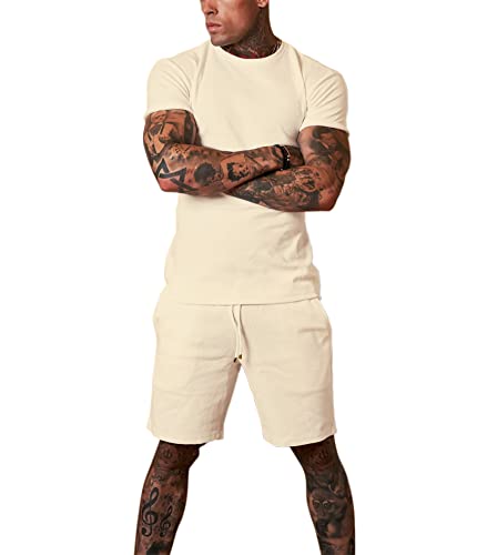 Redqenting Mens 8" Casual Sweat Shorts With Pockets,Drawstring Athletic Shorts Waffle Lounge Summer Shorts (Size28~40) #TOP1