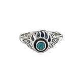indianerschmuck ringe Navajo Style SILVERFOX Indianerschmuck Ring Chip Inlay Türkis Lapis Bärentatze Westernschmuck Indianering Navajo Style (66 (21.0))