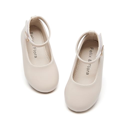 Image of Felix & Flora Girls Toddler Little Ballet Shoes - Flower Girls Mary Jane Flats Dress Shoes Party Wedding