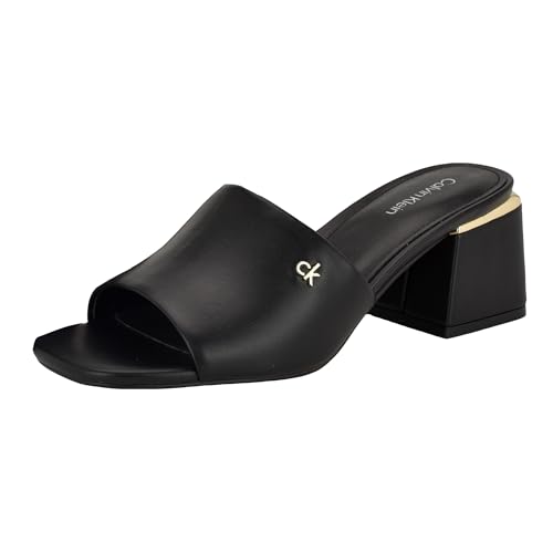 Calvin Klein Women's Rowena Heeled Sandal, Black 001, 6.5
