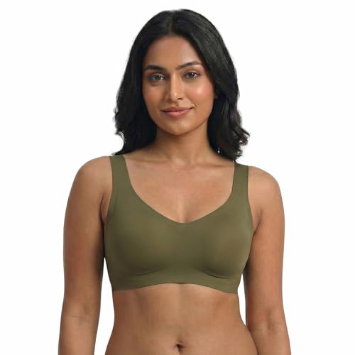 Image of UnderFlex Seamless Sports Ice Silk Bra for Women Wireless Breathable Summer Invisible No-Line T-Shirt Bra Soft Padded Everyday Comfort Bra Lightweight Stretch Gather Support Lingerie