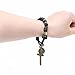 Nazareth Store One Decade Green Paracord Black Matte Beads Antique Bronze Rosary Bracelet with St Benedict Cross Crucifix For Men and Women