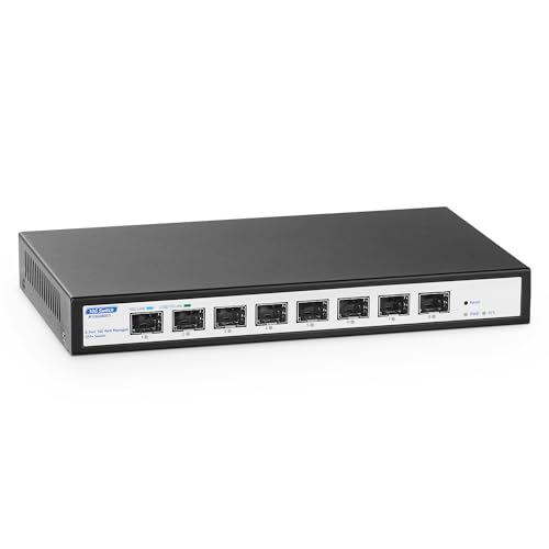Image of 8 Port 10Gbps SFP+ Managed Switch, Support 10G /2.5G /1G SFP Module, 160Gbps Bandwidth, Desktop|Wallmount Metal Case, YuLinca Managed Fiber Switch