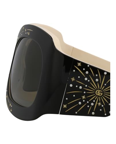 Gucci Shield/Wrap Sunglasses Black Black Grey Luxury Eyewear Made In Italy Acetate Frame Designer Fashion for Everyday Luxury4