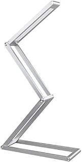 Auraglow Wireless Dimmable Desk Lamp USB Rechargeable Folding LED Reading Light - Silver