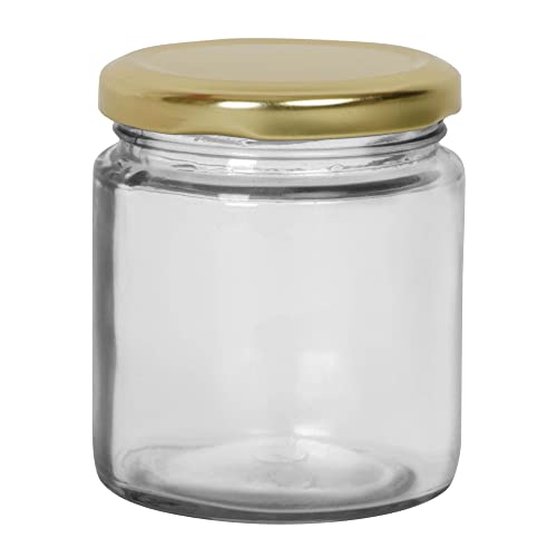 Image of (Storage Jar Pack of 4 Glass Jar | Round for Kitchen | Multi-Purpose Octagon Canister | Container 200 ml Each | Kitchen Storage jars & Container Set
