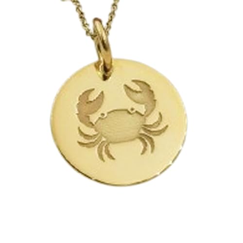 Pendentif Cancer en argent doré de 24 mm à porter au quotidien avec sa chaîne