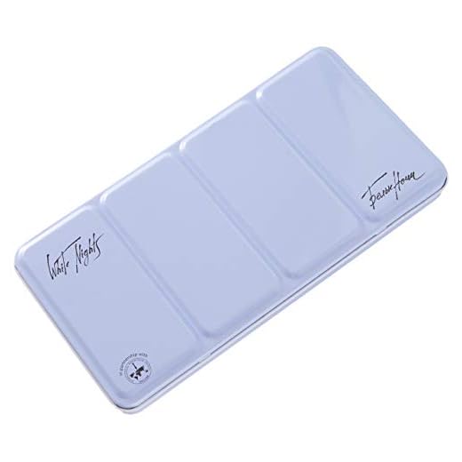 Honsell White Nights-Caja vacía de Metal Resistente para Acuarelas, Cuencos Enteros con 4 Secciones de Mezcla, carbón, 35 Farben (80124)