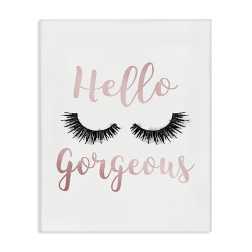 Image of Stupell Industries 'Hello Gorgeous Black Eyelashes'| Canvas Art | Stupell Industries | 30 x 40 Inches, Easy to Hang and Sturdy, Made in USA, by Amanda Greenwood