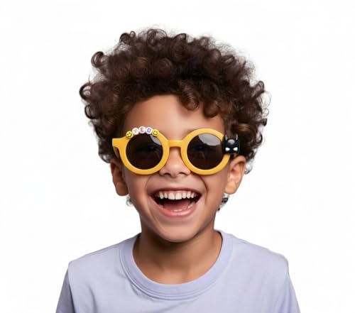 Image of PLAS ART STUDIO Customised round sunglasses Kids Sunglasses Get Kids Name on Frame For Girls & Boys. (Recommended Age 2+)