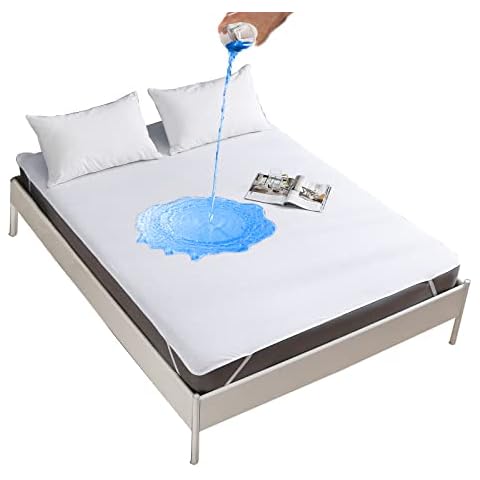Aimtton - Wasserdichter Matratzenschoner 90 x 200 cm Baumwolle atmungsaktive Matratzenauflage Matratzenschutz Weiß Cover