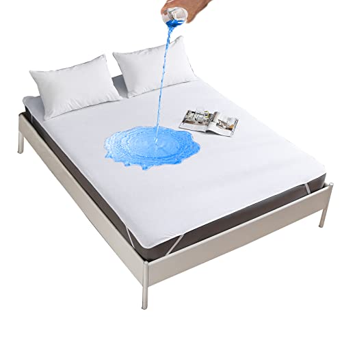 Aimtton Wasserdichter Matratzenschoner 90x200cm Baumwolle wasserdichte Matratzenauflage Inkontinenzunterlage waschbar Nässeschutz atmungsaktiv...