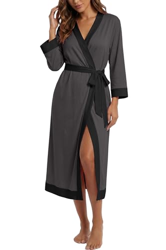 PrinStory Women's Lightweight Soft 3/4 Sleeve Bathrobe - image 1