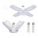 LED Garage Lights 2 Pack 60W E26/E27 6000LM, Deformable LED Garage Ceiling Lights with 4 Adjustable Panels, LED Shop Light 6500K Daylight for Garage Workshop Basement Warehouse