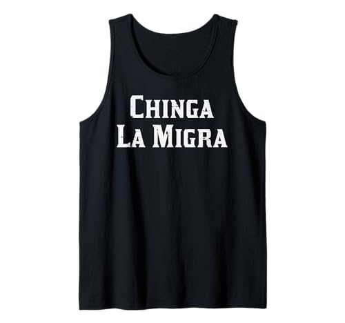 Inmigrante Chinga La Migra Activista Protesta Minimalista Hombres Mujeres Camiseta sin Mangas
