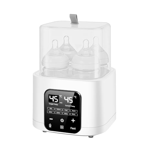 Vuxava 6-in-1 Flaschenwärmer Baby,Babyflaschenwärmer mit Dampf-Sterilisator, LCD Touchscreen & Fernbedienung, 48h Warmhalten, Für 4 Flaschen,BPA-freier Fläschchenwärmer(verschenken Flaschenklemme) Vuxava 6-in-1 Flaschenwärmer Baby,Babyflaschenwärmer mit Dampf-Sterilisator, LCD Touchscreen & Fernbedienung, 48h Warmhalten, Für 4 Flaschen,BPA-freier Fläschchenwärmer(verschenken Flaschenklemme)