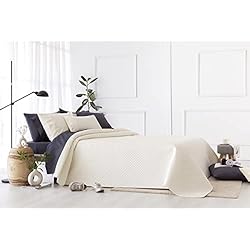 Colcha Marron Y Beige Todocama – Colcha boutí Fina con diseño piqué, para Primavera, Verano, otoño e Invierno. 100% Microfibra Extra Suave. Colcha Cubre Cama Multiusos. Cama 105-200x260cm Beige