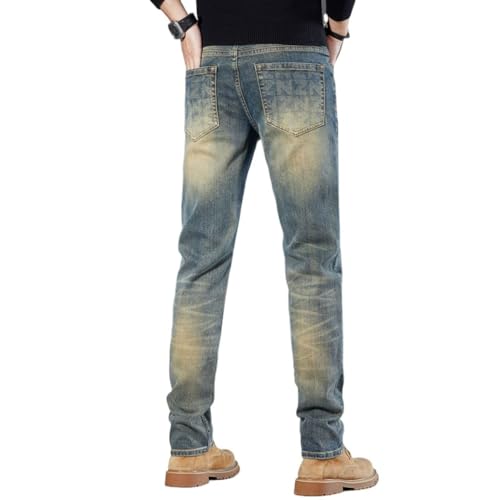 Retro Jeans Versatile Slim Fit Straight Leg Retro Casual Pants(33)4