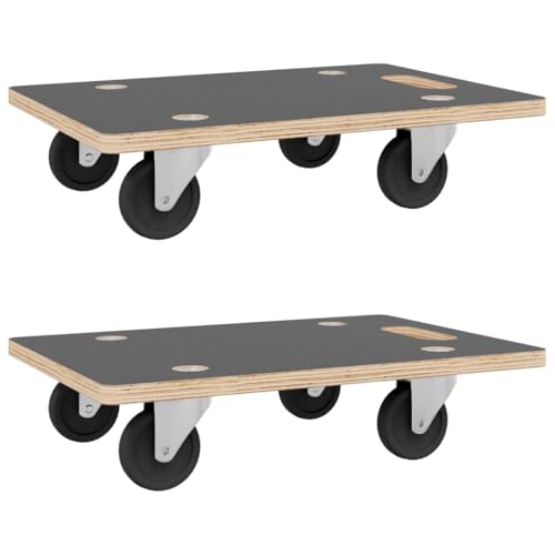 vidaXL Rollbretter 2 STK., Transportroller mit Anti Rutsch Oberfläche, Transporthilfe für Umzug Möbel Transport, Möbelroller Rollwagen, Rechteckig