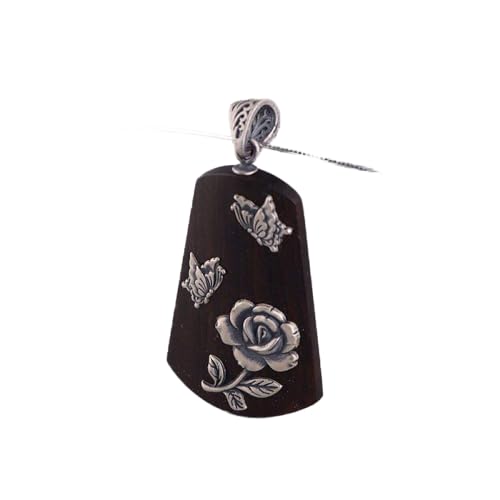 Collier pivoine en argent S925 et bois de santal, votre atout élégance au quotidien