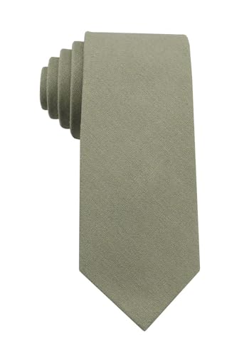 Image of Mens Solid Linen Ties - Slim Pattern Necktie for Men Wedding Groomsmen