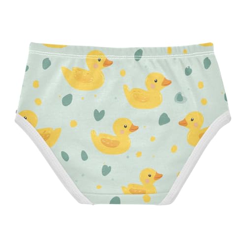 Wusikd Yellow Duck Girls' Underwear Cotton Green Heart Girls Briefs Soft Toddler Underwear 2T2