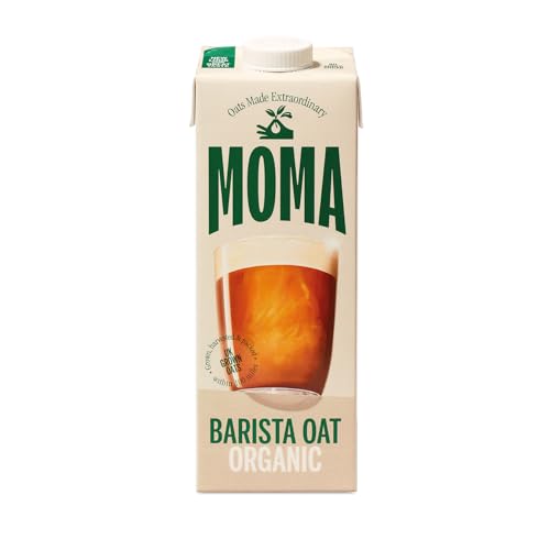 MOMA Organic Barista Oat Drink - 1 x 1L - 100% Plant Based Milk Alternative - Made from British Organic Oats - Vegan - Gluten Free - Fully Foamable - No Added Sugar - GMO Free - Made in the UK