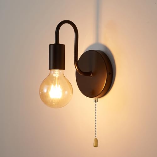 Lightess ブラケットライト 壁掛け灯 レトロ 壁掛け照明 スイッチ付き 間接照明 インテリア照明 ウォールランプ 玄関灯 ウォールライト 鉄製壁灯 アンティーク調 工業 玄関照明 ポーチライト ベッドサイドランプ 寝室 リビング用 居間用 E26*1（電球別売）のサムネイル
