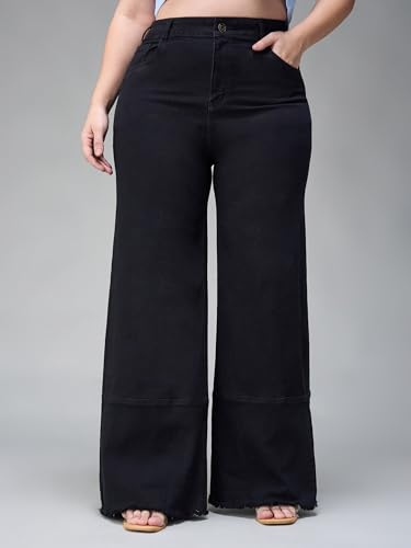 Image of Miss Chase A+ Women's Wide Leg High Rise Stretchable Denim Jeans