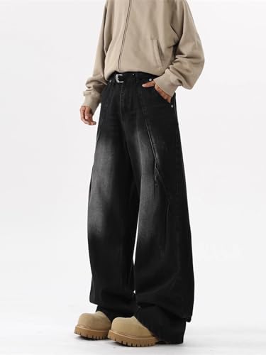 Men's Pants Workwear Denim Wide Leg Loose Fit High Street American Spring Trouser for Men4