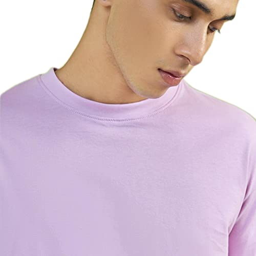 Image of Bewakoof Men's Solid Oversized Fit Full Sleeve Round Neck Cotton T-Shirt