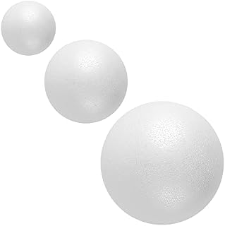 LOKIPA White Foam Balls ,3 Large Styrofoam Polystyrene Spheres Balls for Art Craft Decoration Balls to Household School Projects