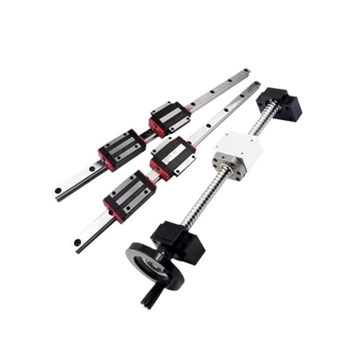 Metal Ball Screw nut end Processing Linear Rails 2pcs HGR20 Square Guide+SFU2005 Ball Screw Set+4pcs HGH20CA Carriages Blocks for Machine(300mm)