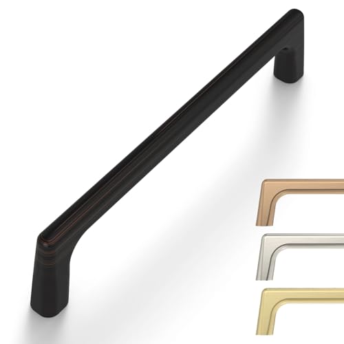 Image of 9BUILD 10 Pack Oil Rubbed Bronze Cabinet Pulls 5 Inch Kitchen Handles for Cabinets and Drawers - Hardware Cupboard Handles Bronze Pulls