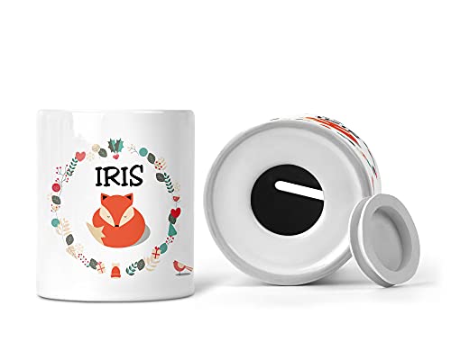 C47 Tirelire renard personnalisée, tirelire enfant, tirelire fille, tirelire garçon, cadeau enfant personnalisable, cadeau prénom, tirelire nom