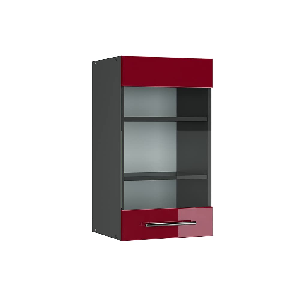 Vicco Glass kitchen cabinet Fame-Line, Bordeaux High Gloss, 40 cm โ image 1