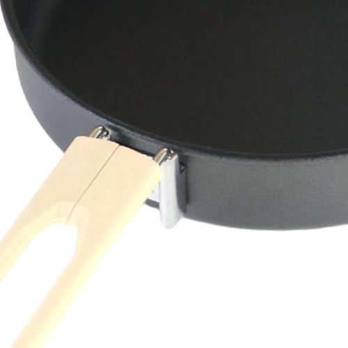 Camping Frying Pan Outdoor Cooking Flat Griddle Pan Multifunctional Reusable Folding Handle Nonstick Skillet for RV Barbecue, L Aluminum Alloy2