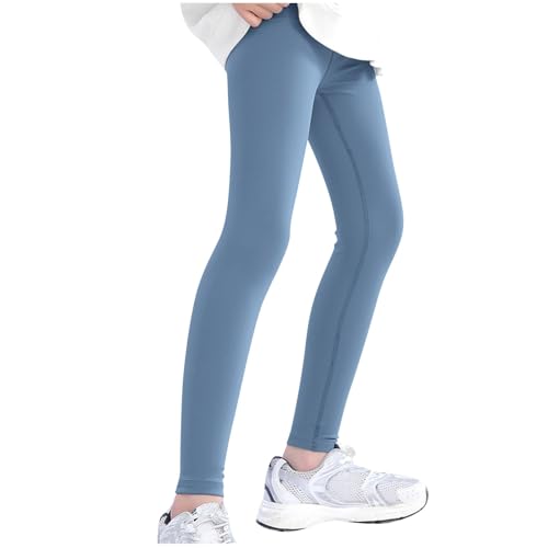 Girls Thermal Leggings Seamless High Waisted Stretch Thermal Tights Dance Yoga Pants Kids Leggings No Pockets