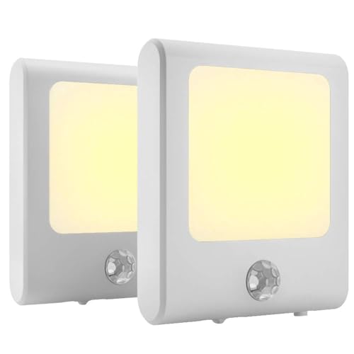 Motion Sensor Lights with Adjustable Brightness,Warm White Motion Activated Led Night Light for Hallway, Stair, Corridor, Kitchen, Living Room, Garage, Basement, Utility Room,2 Pack