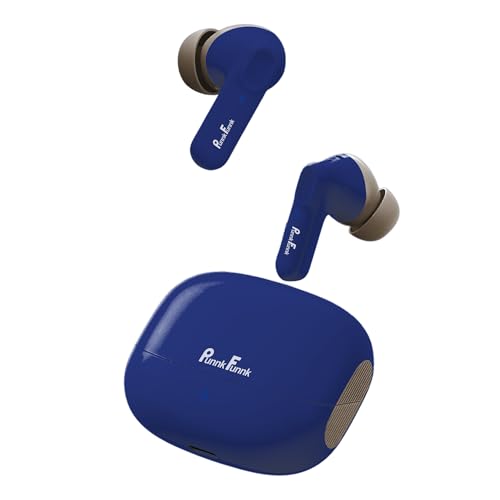 Image of PunnkFunnk BeatXtra Pro | Bluetooth 5.3 Wireless Earbuds | 40H Playtime | 32dB ANC & Quad ENC Mics | 13mm Drivers | 4D Panoramic Audio | Game /Music Mode | IPX5(Blue)