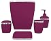 Royal Bath 5-Piece Plastic Bath Accessory Set (Burgundy/Silver)