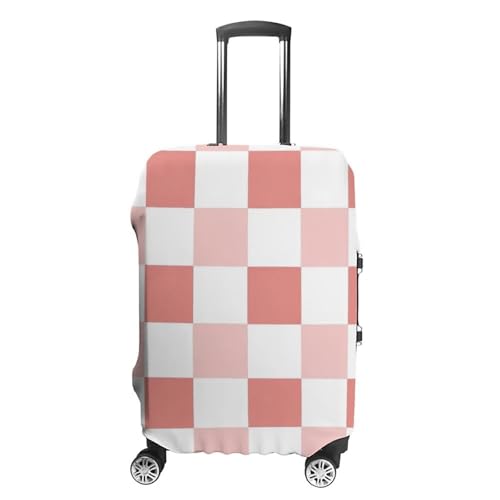 Luggage Cover Pink Checkered Anti-Scratch Suitcase Cover Travel Washable Luggage Covers For Suitcase