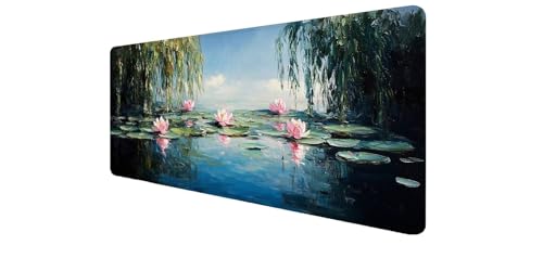 Mousepad con base antideslizante XXL de 900x400x3 mm para juegos y oficina