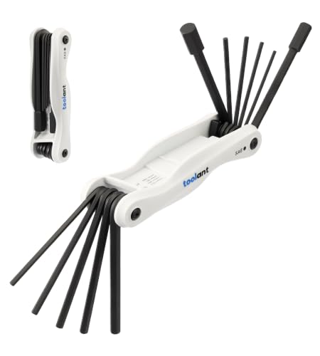 Image of Kraftek toolant 11PCS Long Arm Folding Allen Wrench Set, SAE Hex Key Set 3 /32 inch-1 /2 inch, Extended Reach Allen Key Set with 4 Inch Long Arms, CRV Steel Foldable Hex Wrench Tool for Bike Repair, Home & DIY